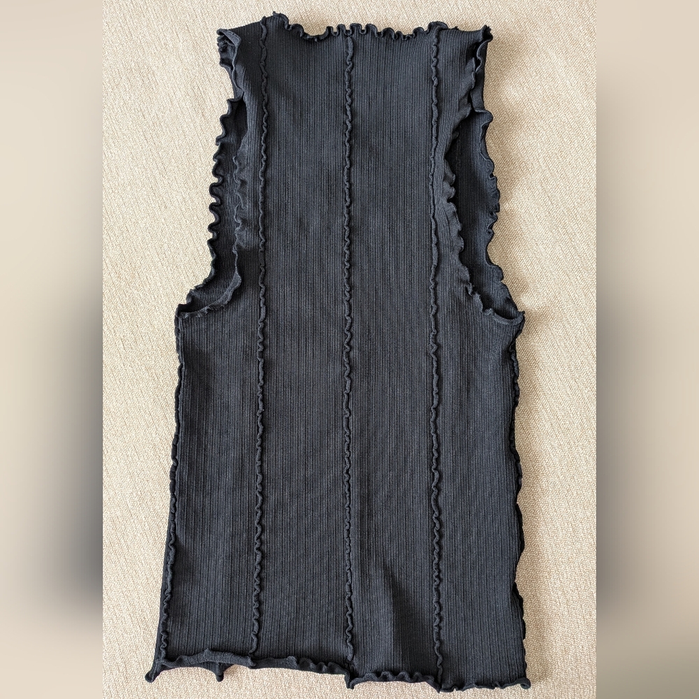 Free People Black Ribbed Tank Top - Picture 4 of 10